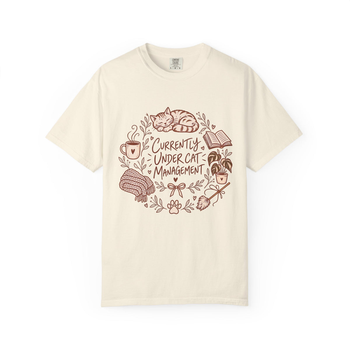 Cat Management T-Shirt — "Currently Under Cat Management" Cozy Graphic Tee