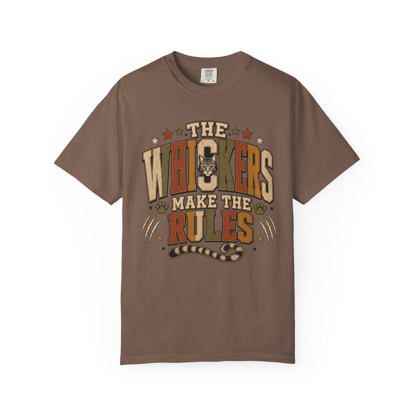 "The Whiskers Make the Rules" Vintage Cat Graphic Tee