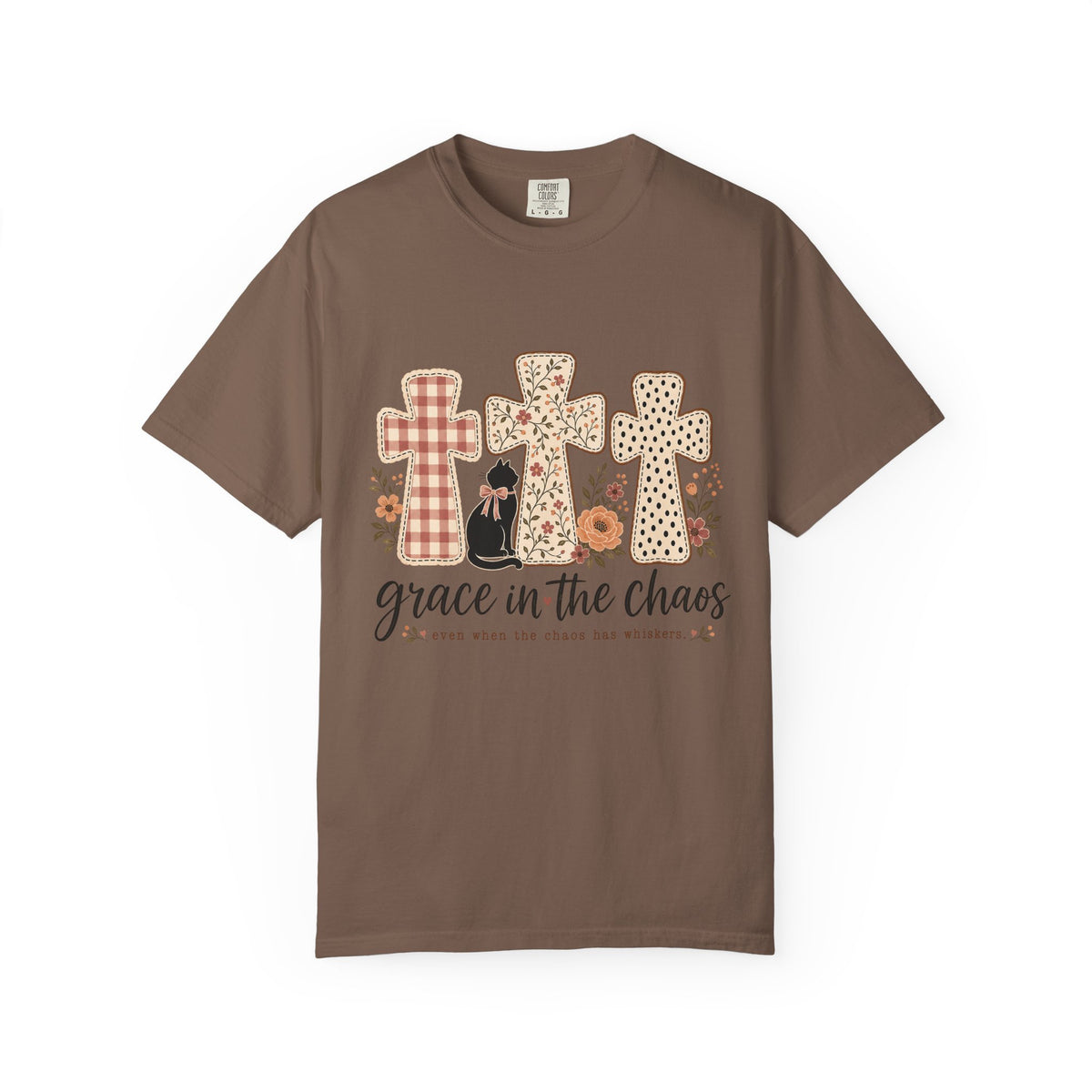 Grace in the Chaos Crosses T-Shirt — Faith-Inspired Floral Cross Tee
