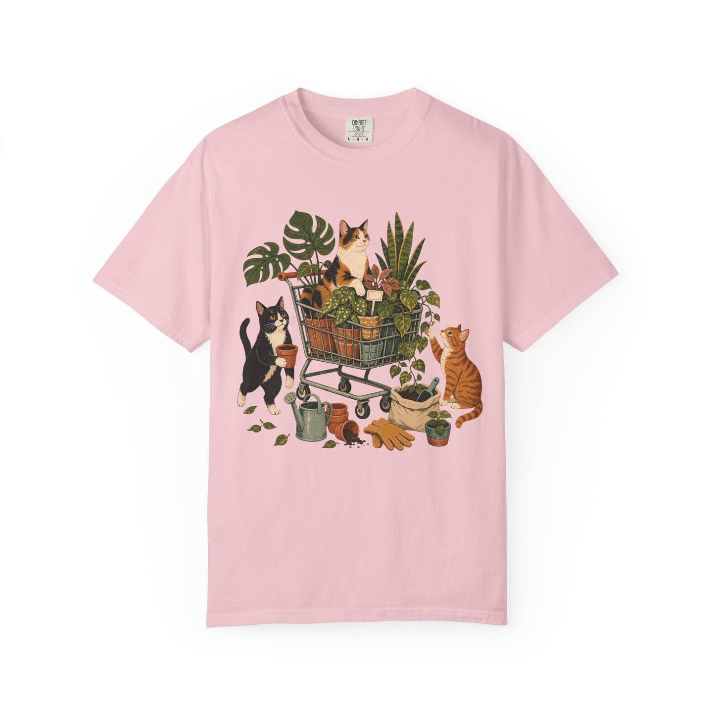 Plant Shop Cats T-Shirt — Cute Kittens & Houseplants Graphic Tee