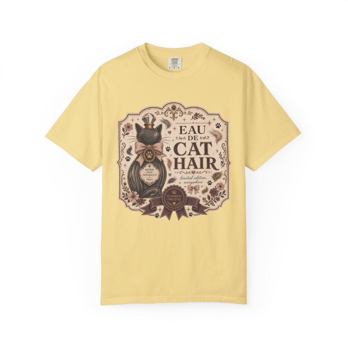 Cat Hair Perfume Vintage Tee — “Eau de Cat Hair” Graphic T-Shirt for Cat Lovers