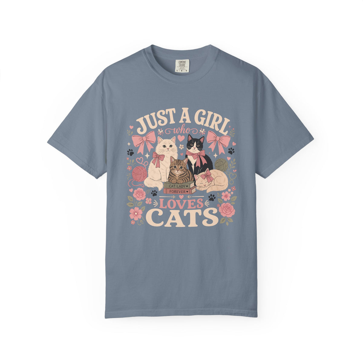 Cat Lover T-Shirt — "Just a Girl Who Loves Cats" Graphic Tee