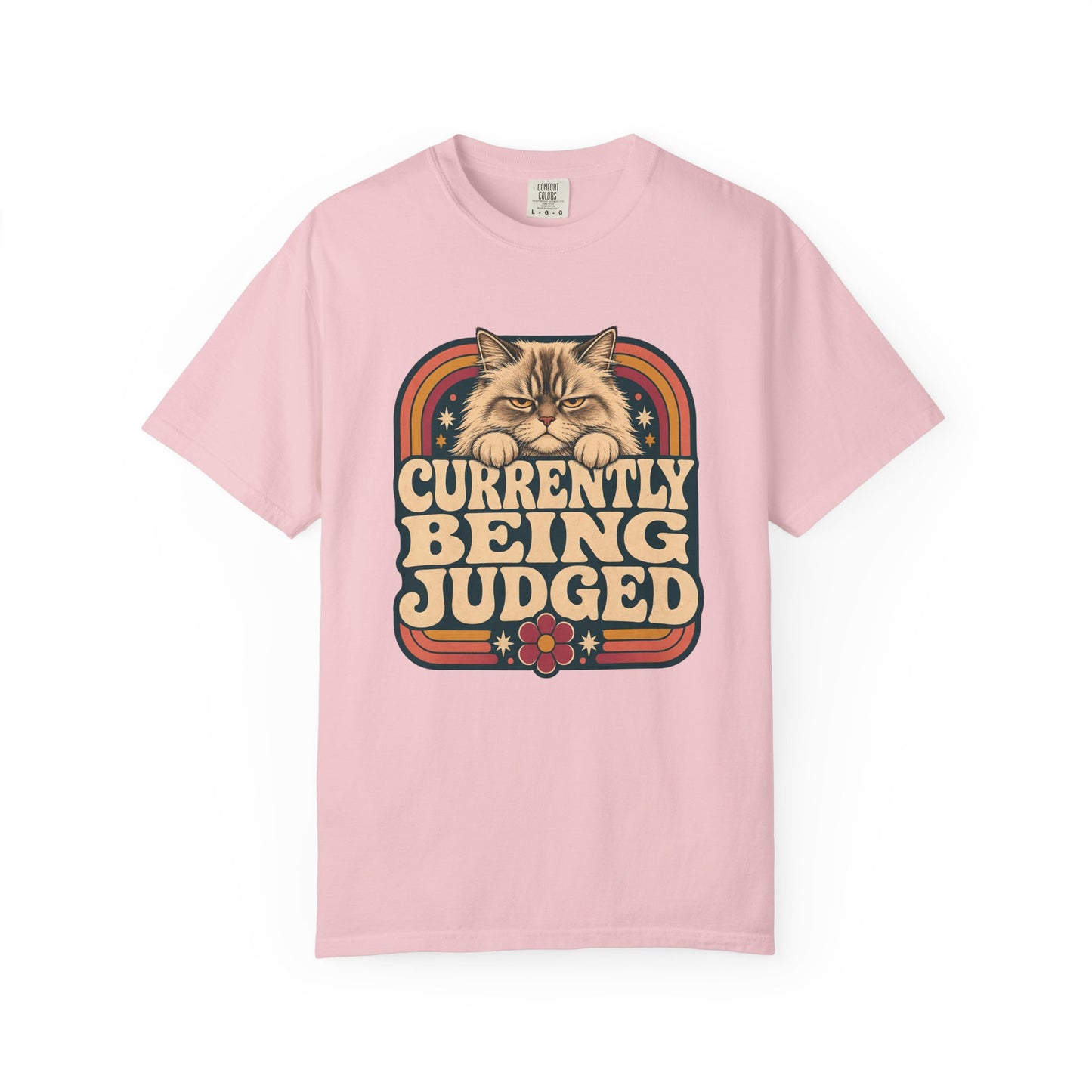 Currently Being Judged Cat T-Shirt — Retro Vintage Cat Humor Tee