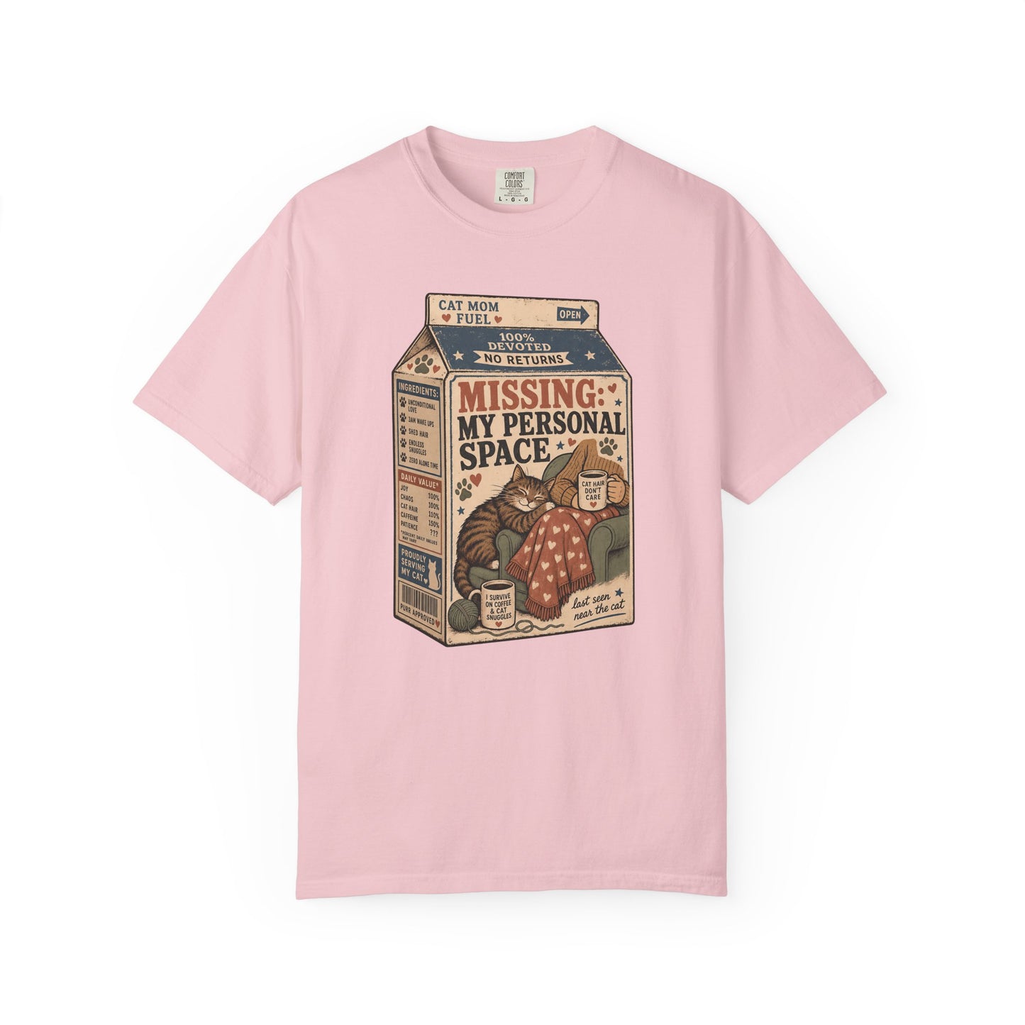 T-Shirt — "Missing: My Personal Space" Cat Milk Carton Graphic Tee