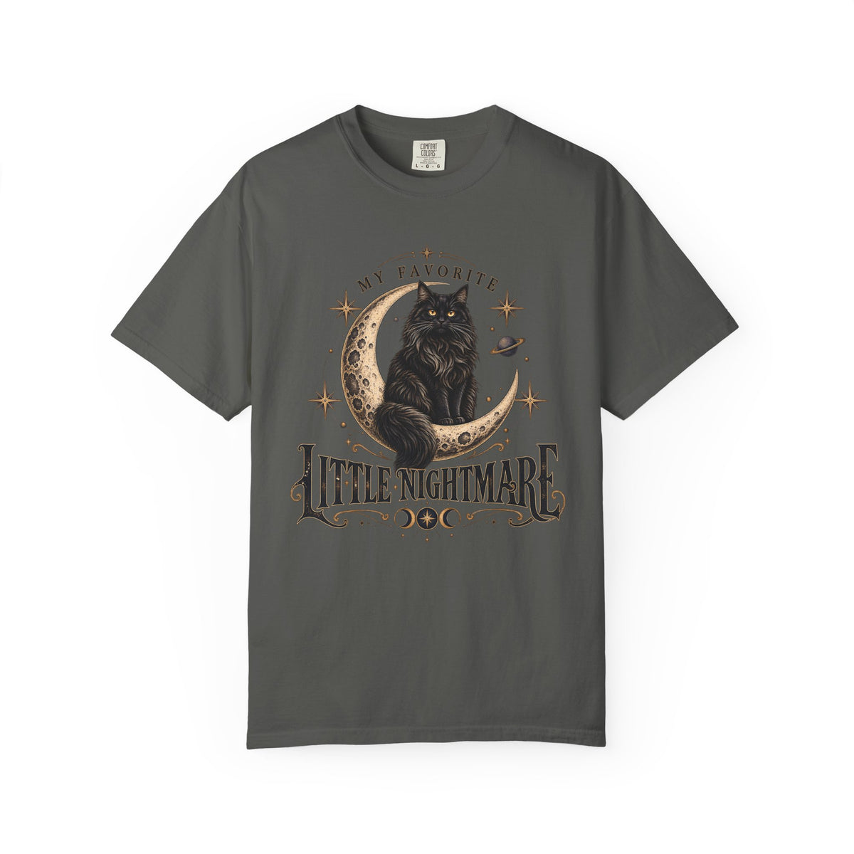 Little Nightmare Cat T-Shirt — "My Favorite Little Nightmare" Vintage Moon Graphic