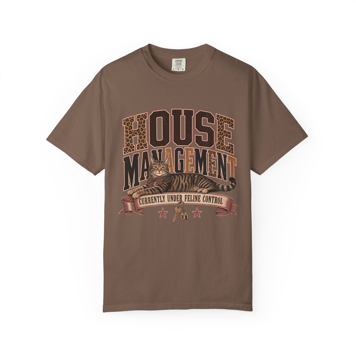 House Management T-Shirt — "Currently Under Feline Control" Cat Owner Vintage Tee