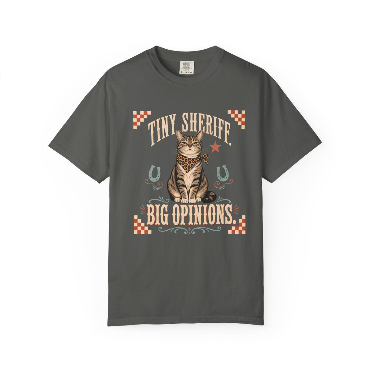 Cat Cowboy T‑Shirt – “Tiny Sheriff, Big Opinions” Graphic Tee