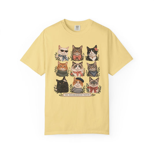 Neighborhood Cats Graphic T-Shirt — Vintage Portraits & 'The Neighborhood Watch'