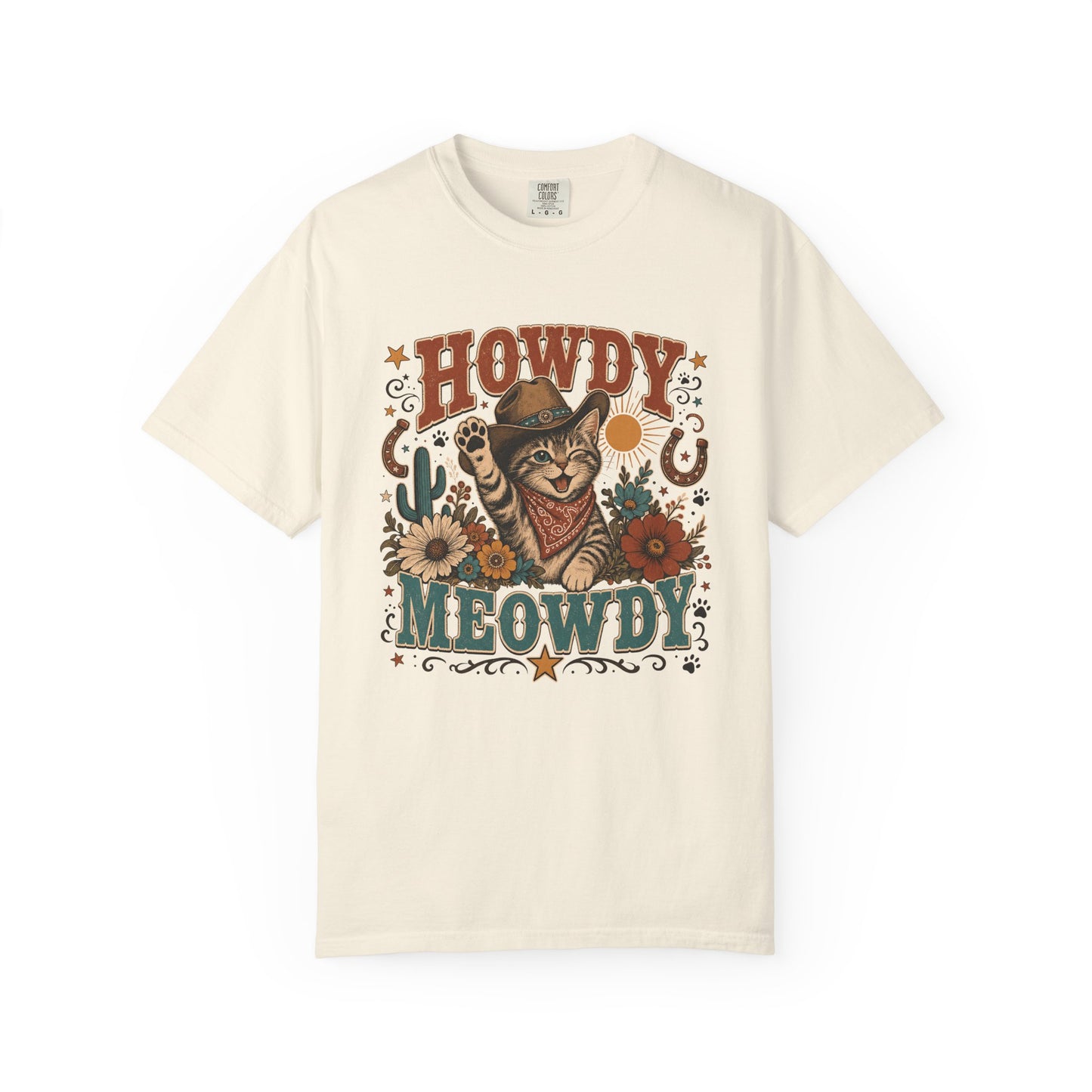 Howdy Meowdy Cowboy Cat T-Shirt — Western Cat Graphic Tee