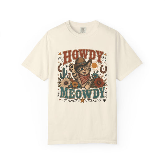 Howdy Meowdy Cowboy Cat T-Shirt — Western Cat Graphic Tee