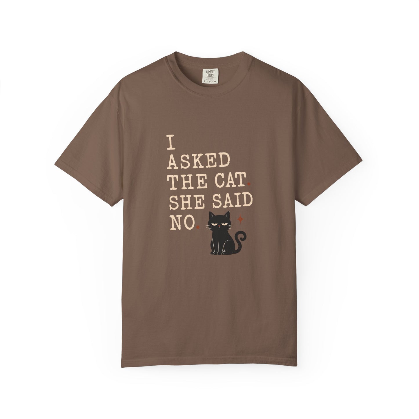 I Asked the Cat, She Said No - Cute Black Cat Graphic T-Shirt