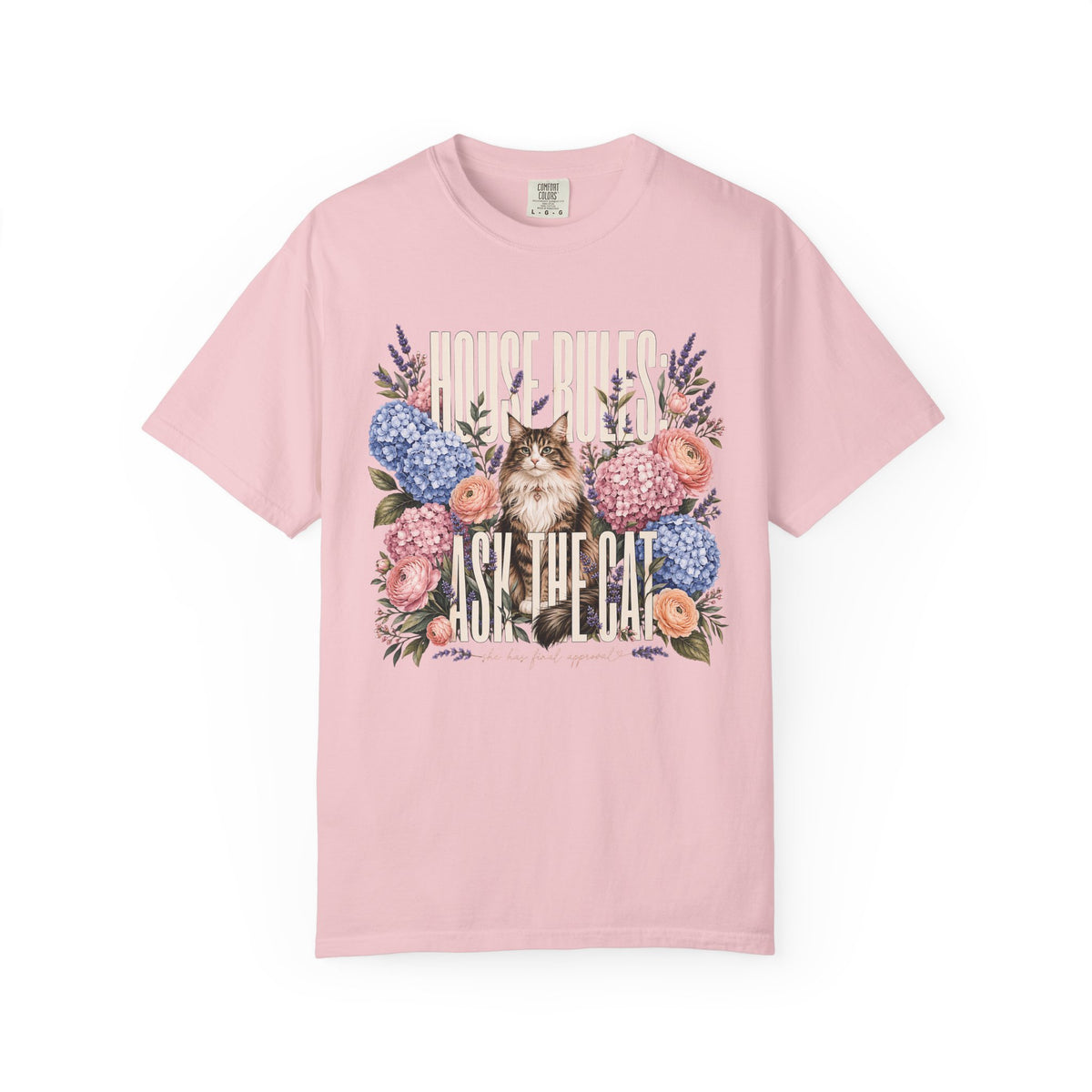 Ask The Cat Floral T-Shirt — Vintage Kitten Graphic Tee