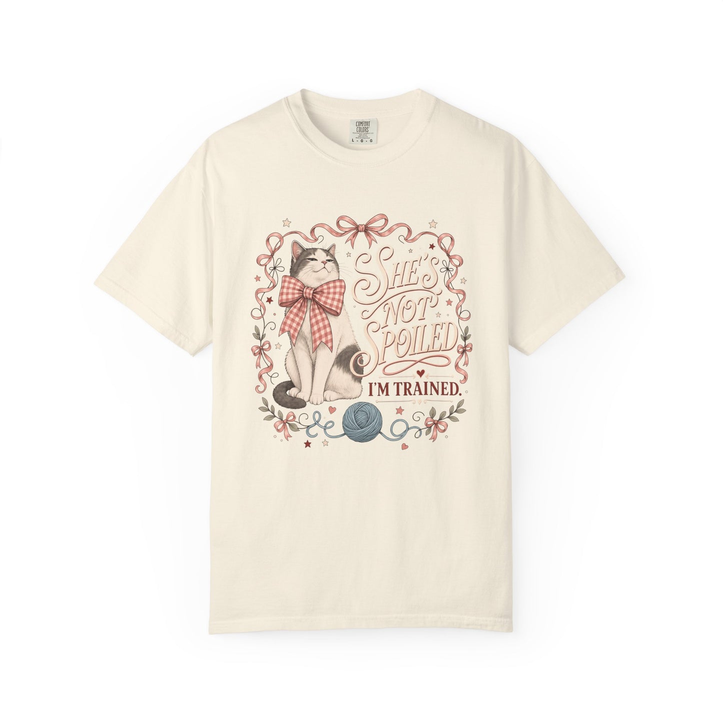 Cat Lover T-Shirt — "She’s Not Spoiled, I’m Trained" Cute Vintage Cat Graphic Tee