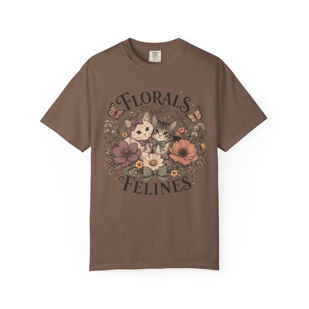 Florals and Felines T-Shirt — Vintage Floral Cat Tee