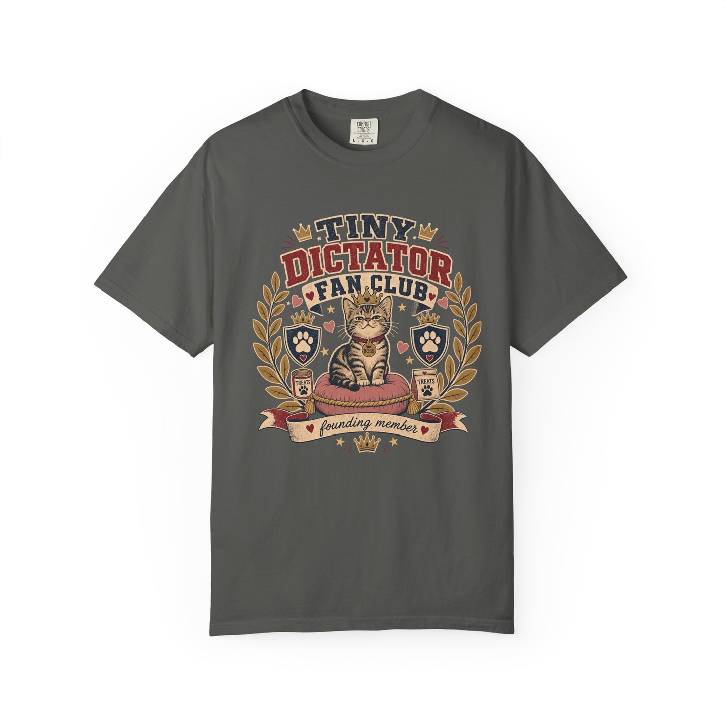 Tiny Dictator Fan Club T-Shirt — Cute Cat Political Humor Tee