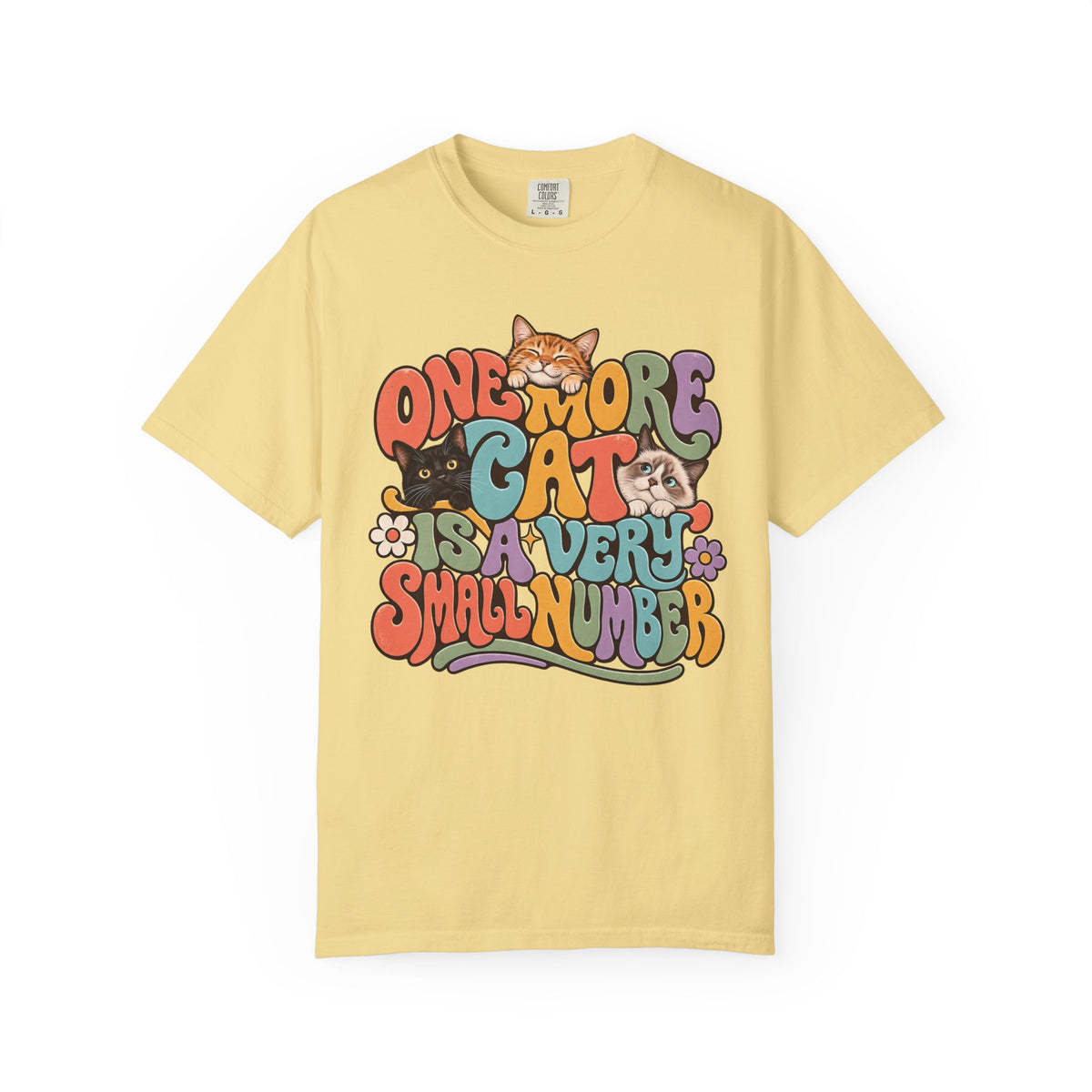 Retro 'One More Cat Is A Very Small Number' Cat T-Shirt