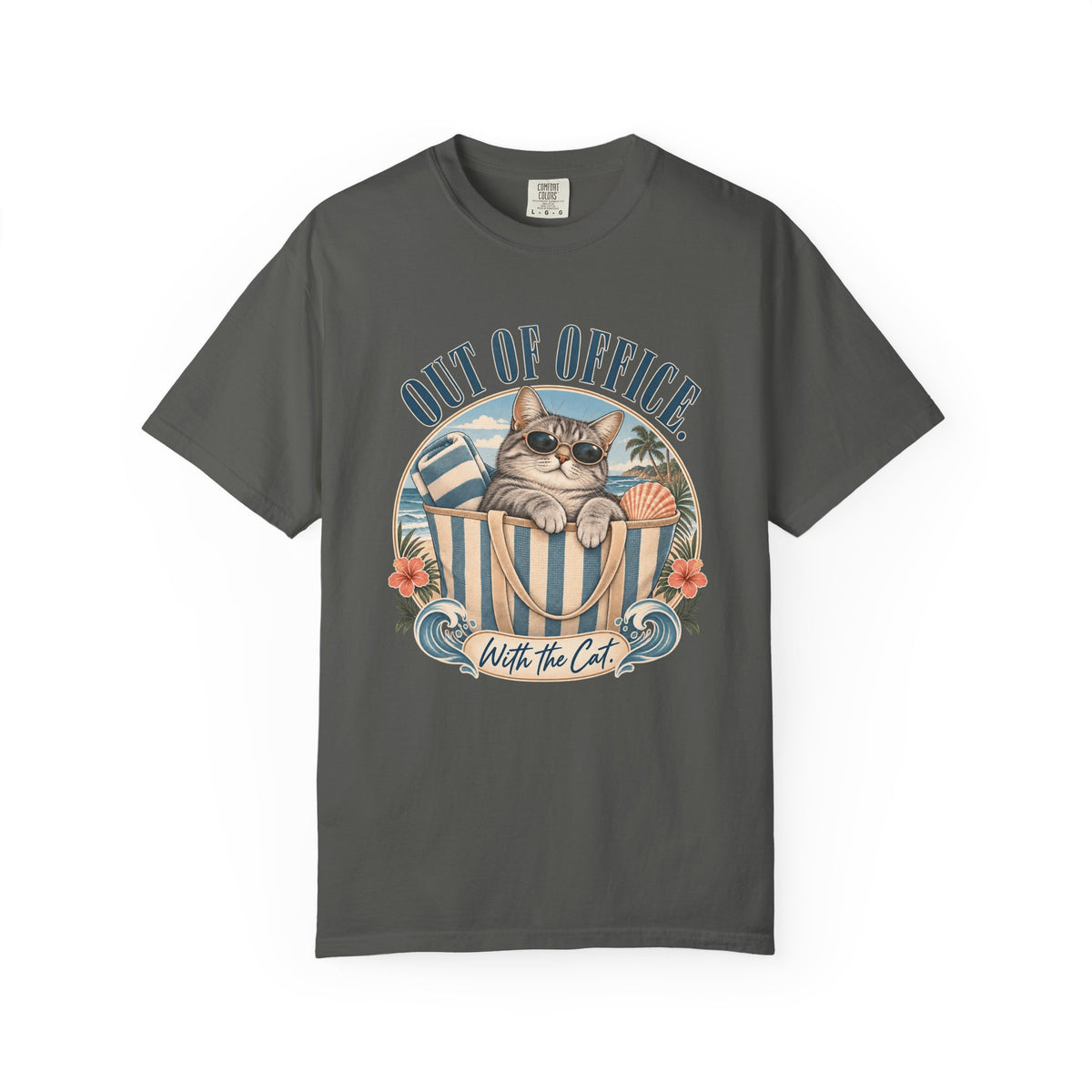 Out of Office With the Cat T-Shirt — Vintage Beach Cat Graphic Tee