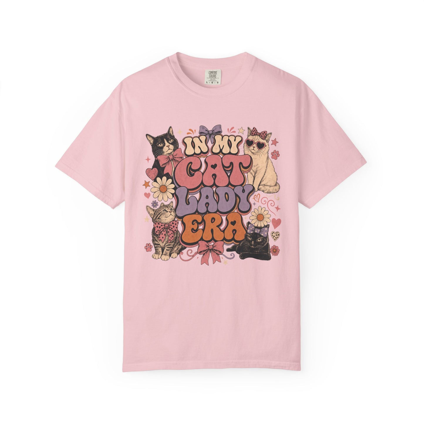 In My Cat Lady Era T-Shirt — Retro Floral Cute Cat Graphic Tee