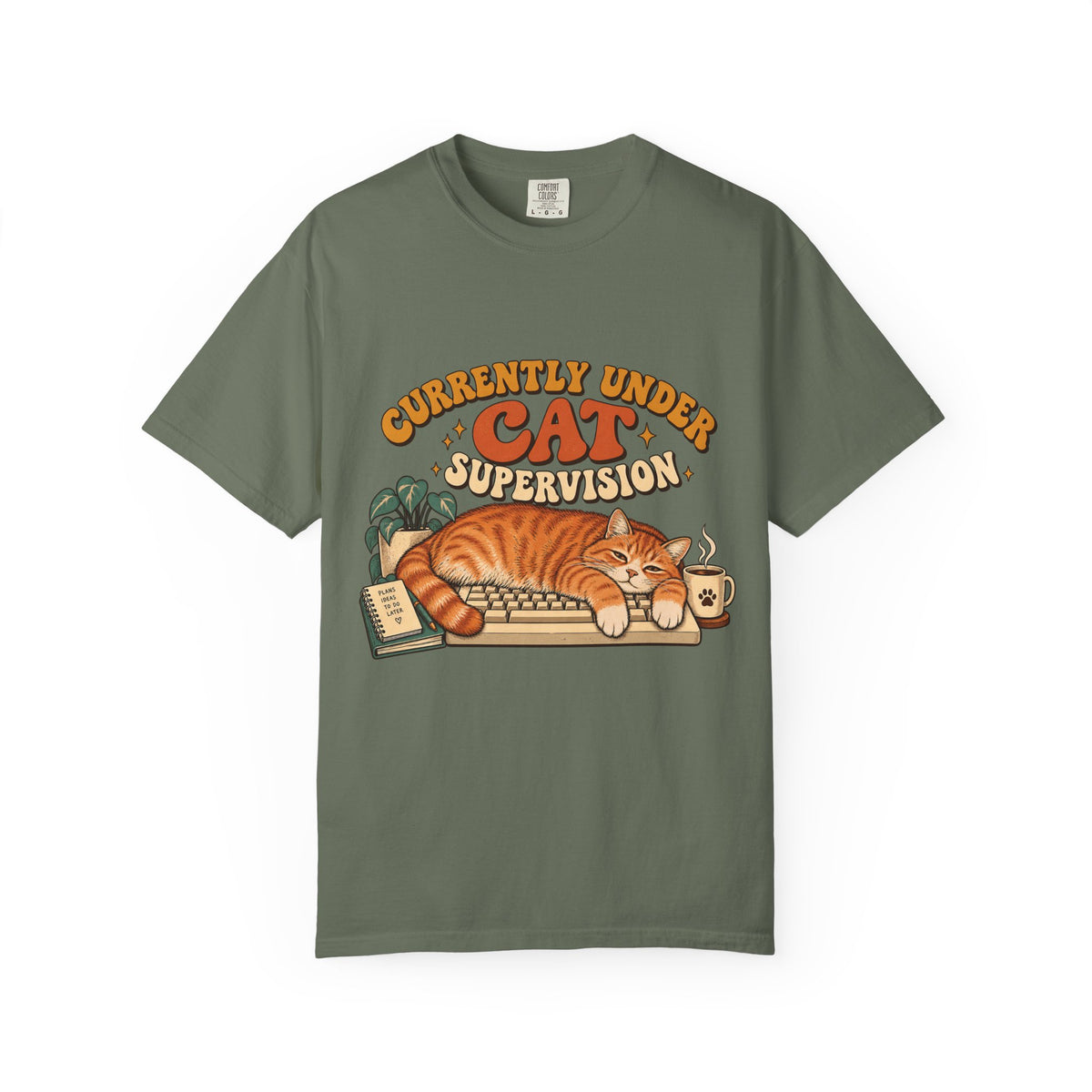 Currently Under Cat Supervision T-Shirt — Cute Orange Cat Graphic Tee
