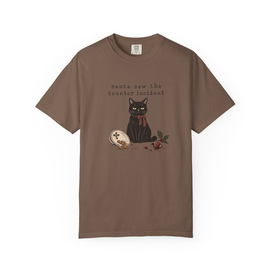 Santa Saw the Counter Incident Cat T-Shirt