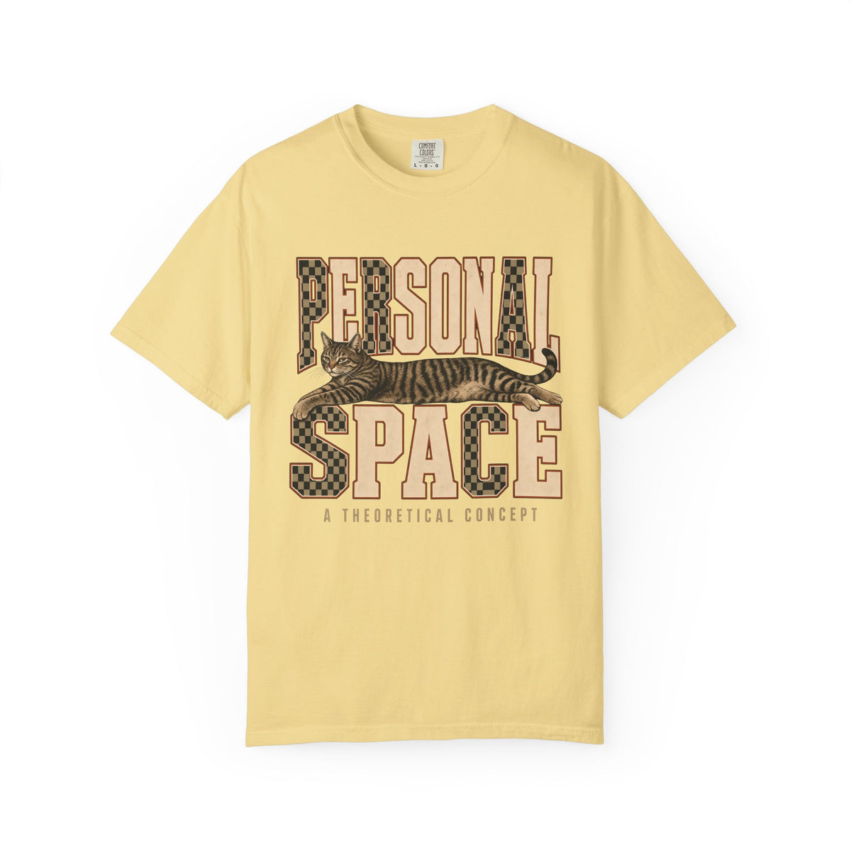Personal Space Graphic Tee — Retro Cat Illustration