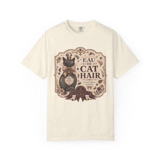 Cat Hair Perfume Vintage Tee — “Eau de Cat Hair” Graphic T-Shirt for Cat Lovers