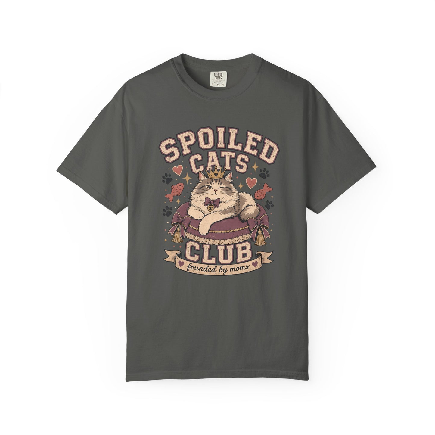 Spoiled Cats Club T-Shirt — "Founded by Moms" Vintage Cat Lover Tee
