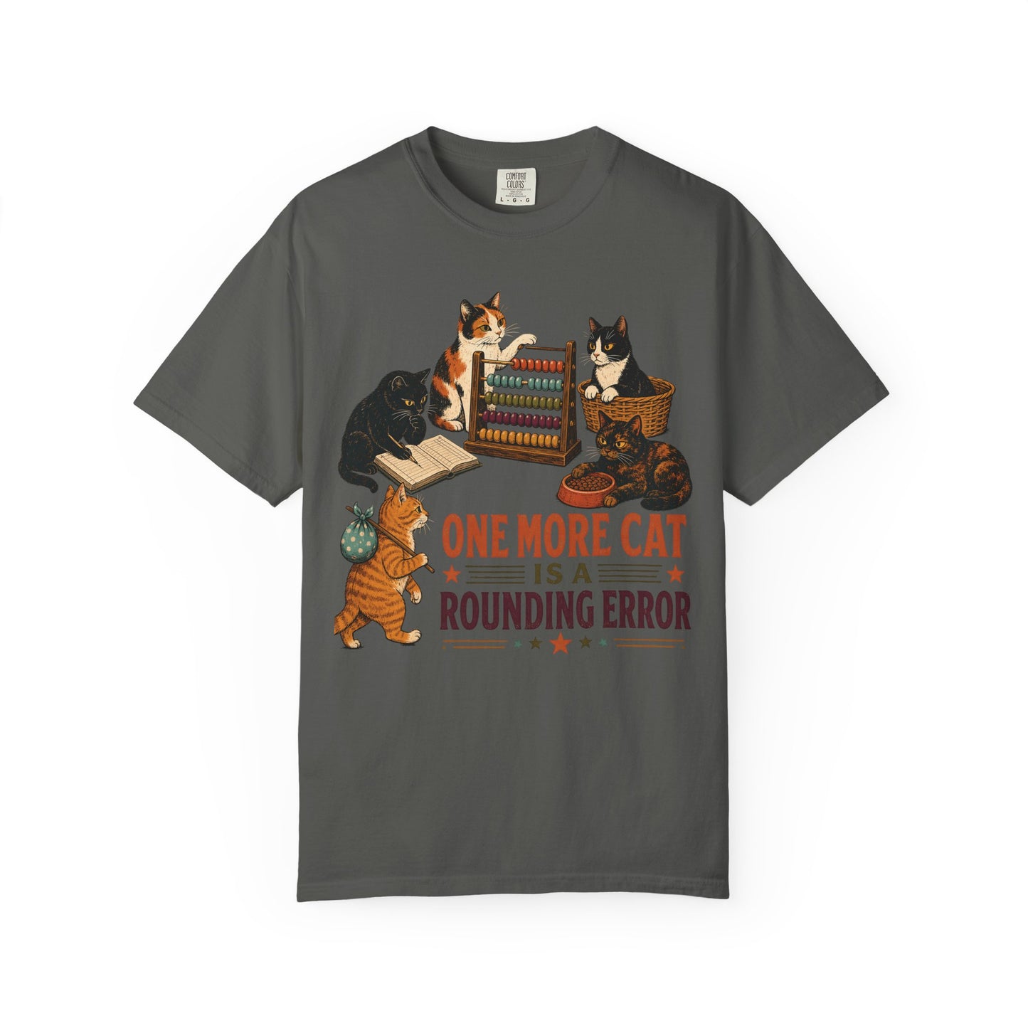 Cat Lover T-Shirt — "One More Cat Is a Rounding Error" Vintage Kittens Tee