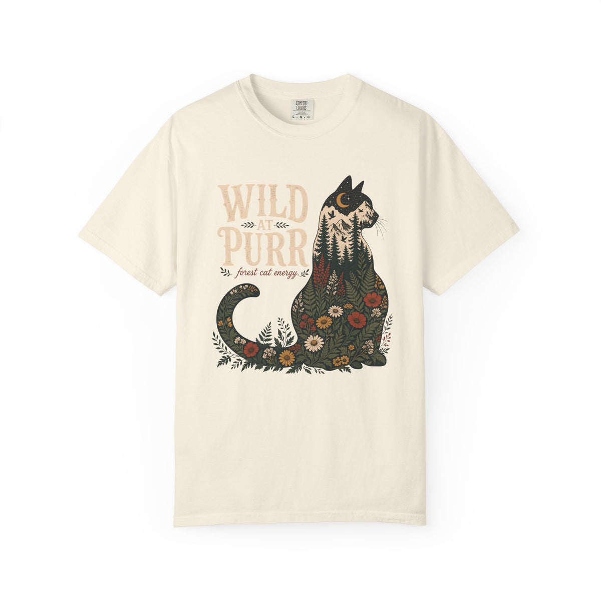 Wild Purr Cat T-Shirt — Floral Vintage Cat Graphic Tee