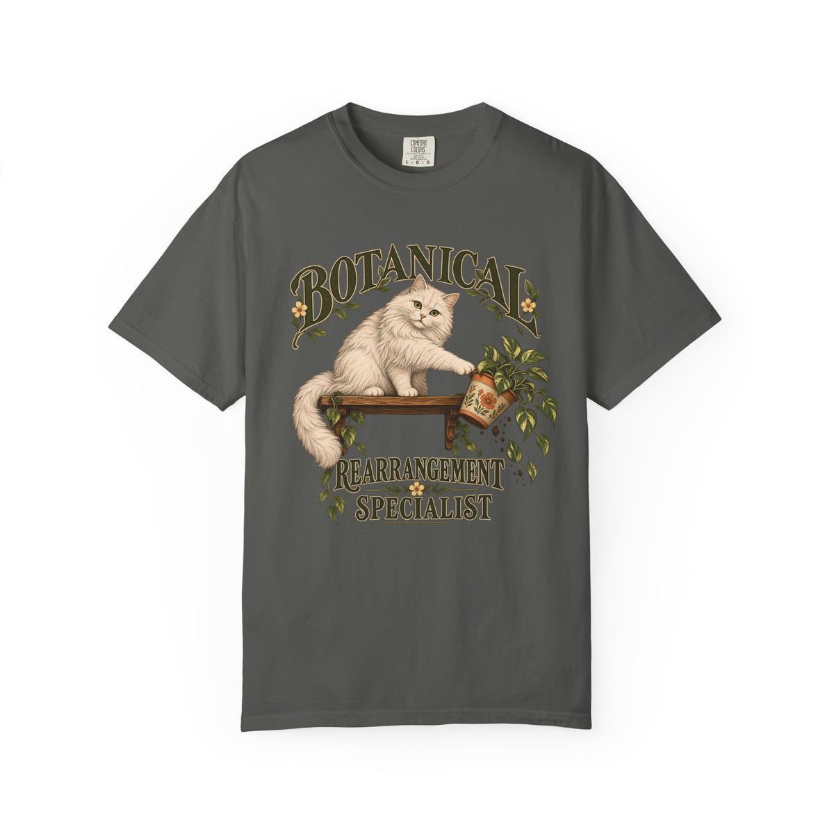 Botanical Rearrangement Specialist T-Shirt — Cat Plant Lover Tee