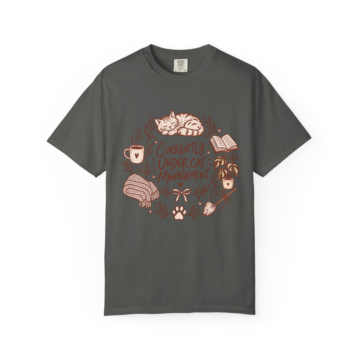 Cat Management T-Shirt — "Currently Under Cat Management" Cozy Graphic Tee