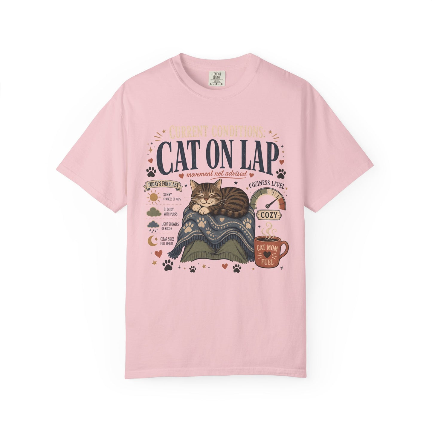 Cat on Lap T‑Shirt — Cozy Cat Nap Graphic Tee