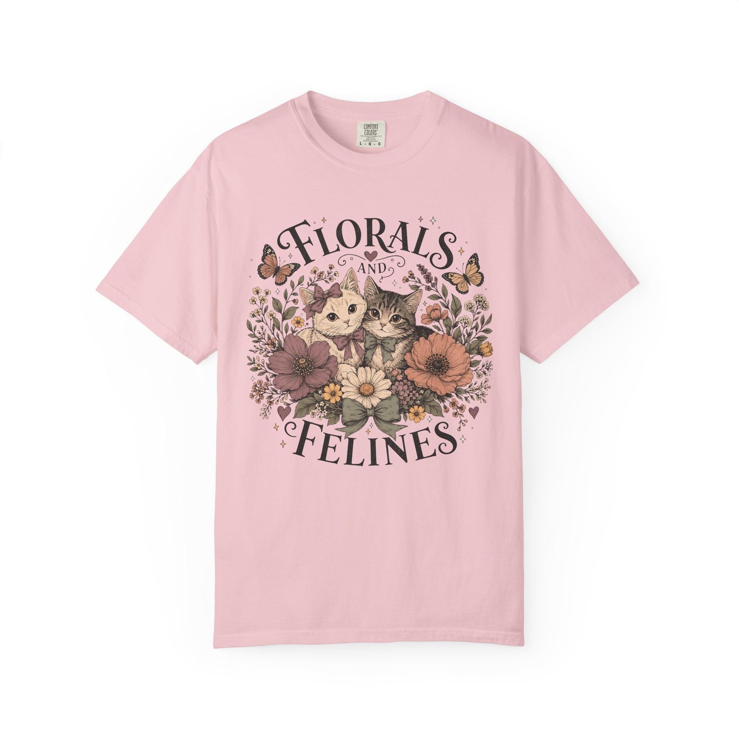 Florals and Felines T-Shirt — Vintage Floral Cat Tee