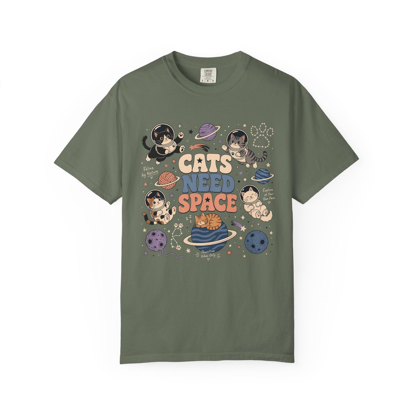 Cats Need Space T-Shirt — Cute Retro Space Cat Graphic Tee