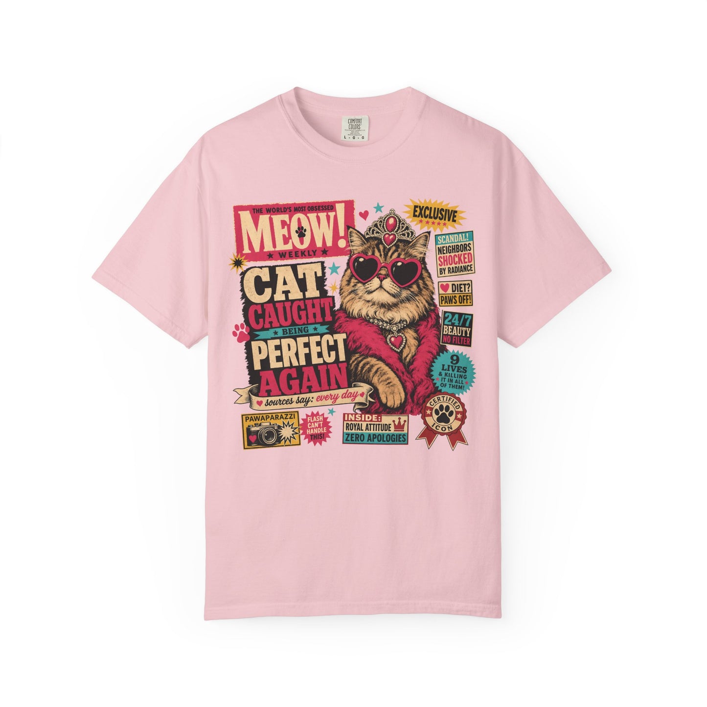 Cat Caught Perfect Again T-Shirt — Retro Pop Cat Graphic Tee