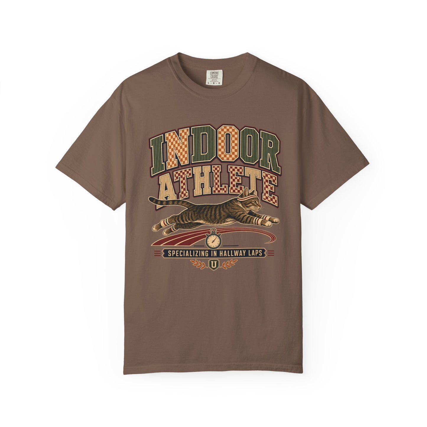 Indoor Athlete Cat T-Shirt — Retro Cat Graphic Tee