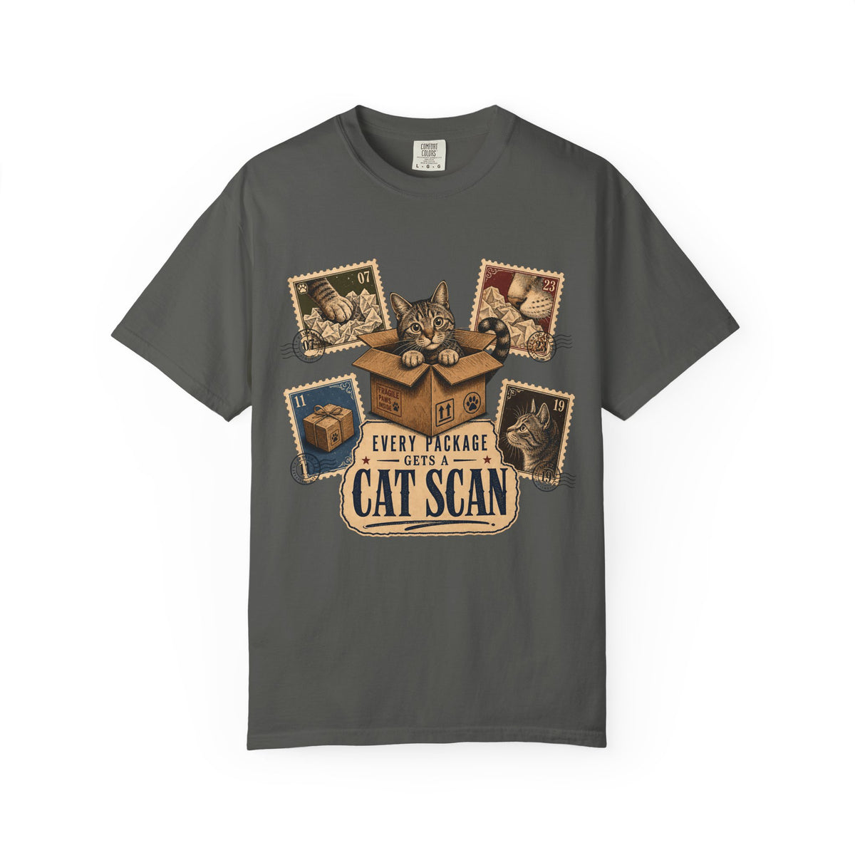 Cat Scan T-Shirt — Funny Kitten Package Vintage Graphic Tee