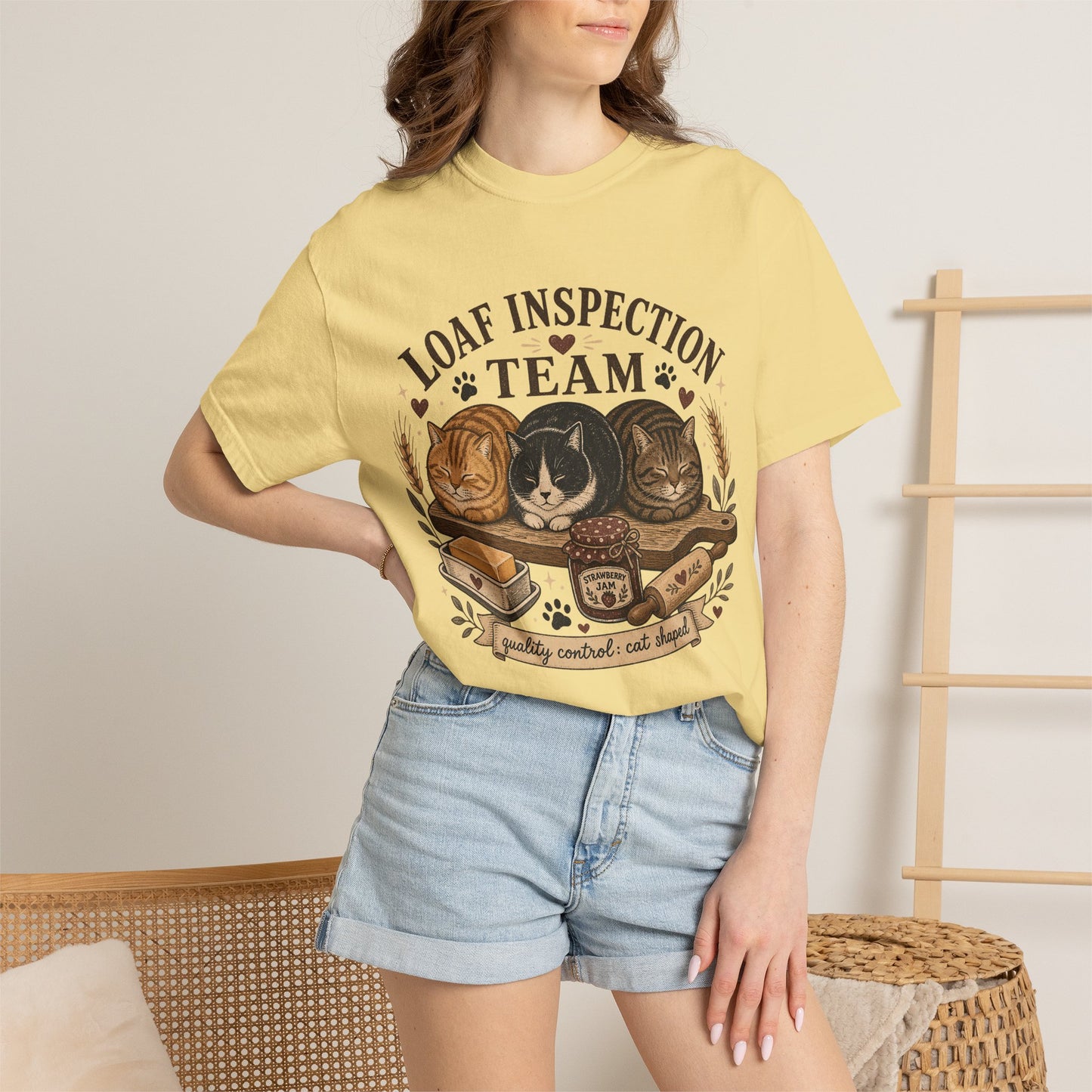 Loaf Inspection Team T-Shirt — Cute Cat Loaves Design