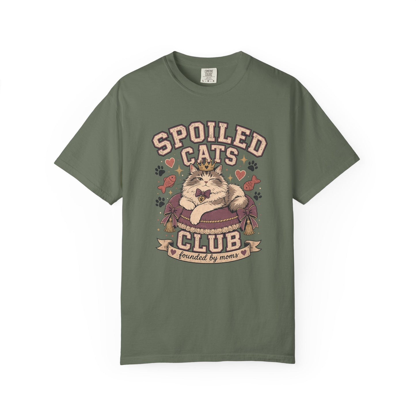 Spoiled Cats Club T-Shirt — "Founded by Moms" Vintage Cat Lover Tee