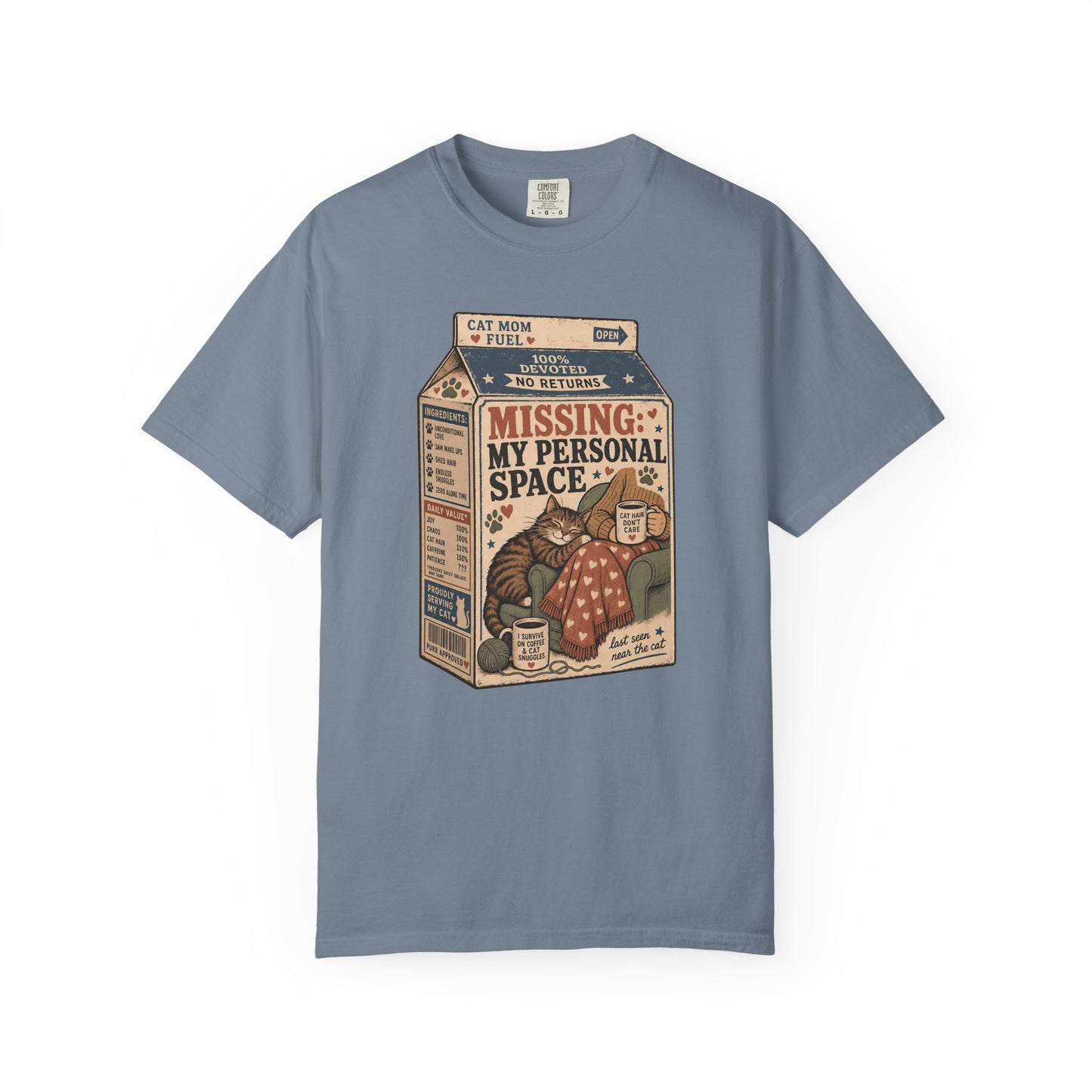 T-Shirt — "Missing: My Personal Space" Cat Milk Carton Graphic Tee