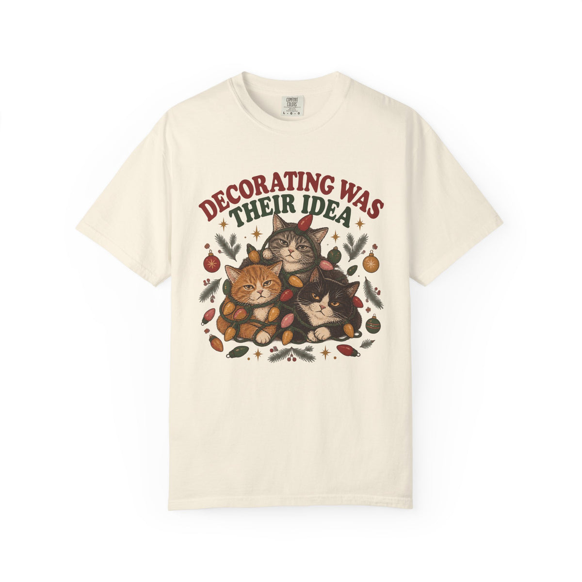 Decorating Was Their Idea Cat T-Shirt — Christmas Cats Tee