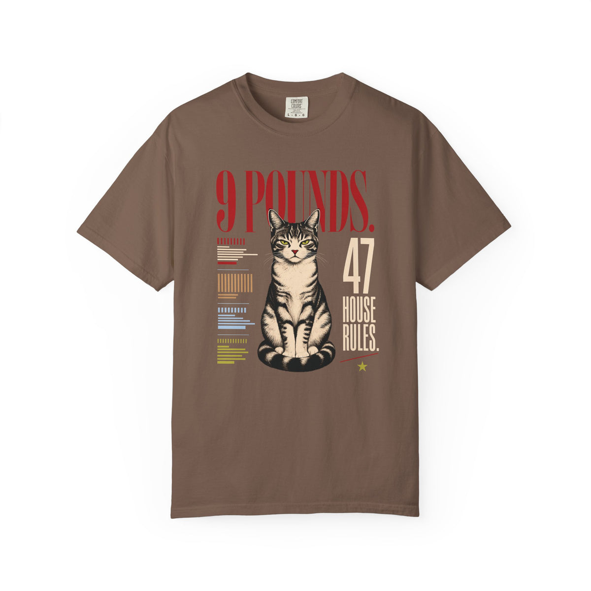 9 Pounds Cat T-Shirt — Retro Graphic Kitten Tee