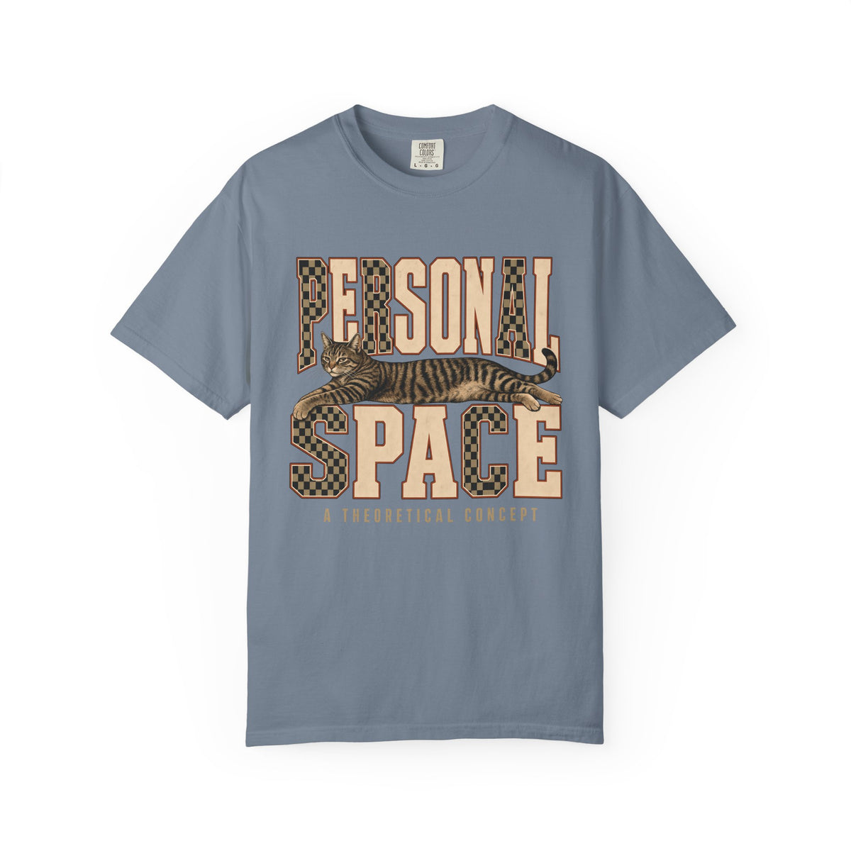 Personal Space Graphic Tee — Retro Cat Illustration