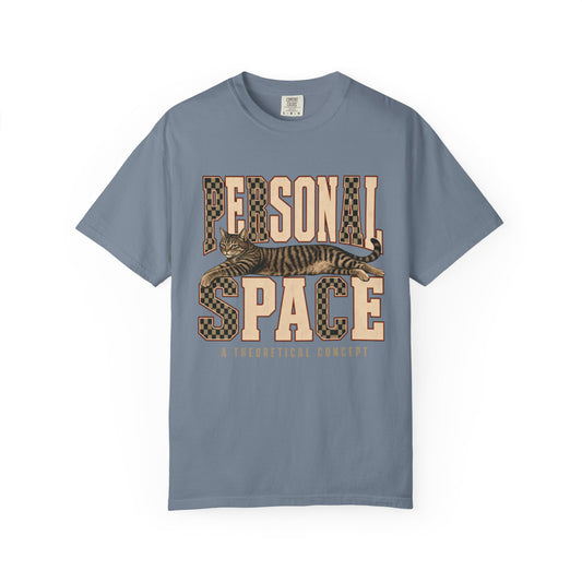 Personal Space Graphic Tee — Retro Cat Illustration