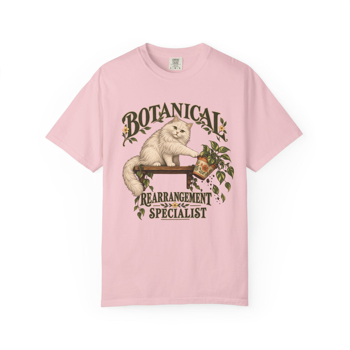Botanical Rearrangement Specialist T-Shirt — Cat Plant Lover Tee