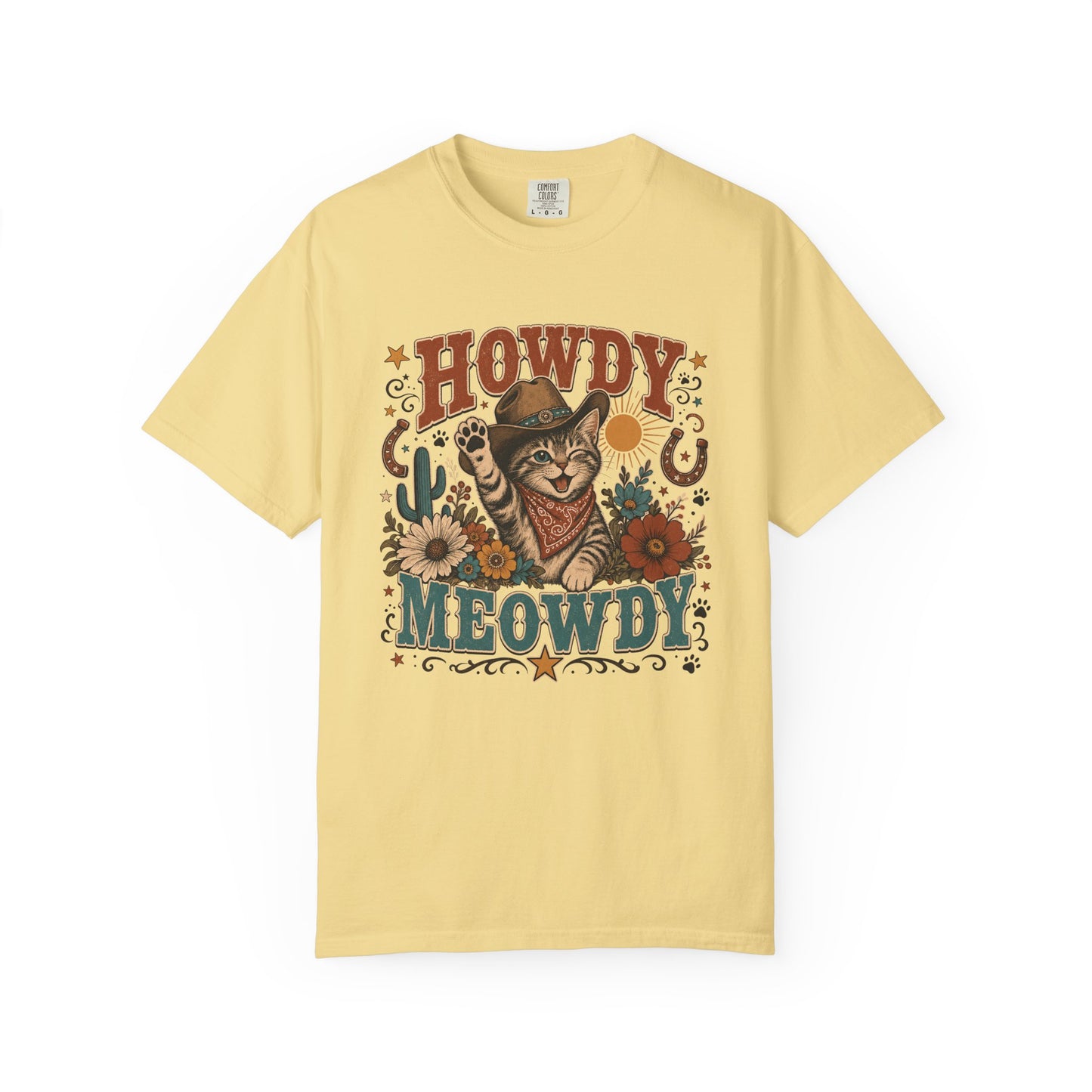 Howdy Meowdy Cowboy Cat T-Shirt — Western Cat Graphic Tee