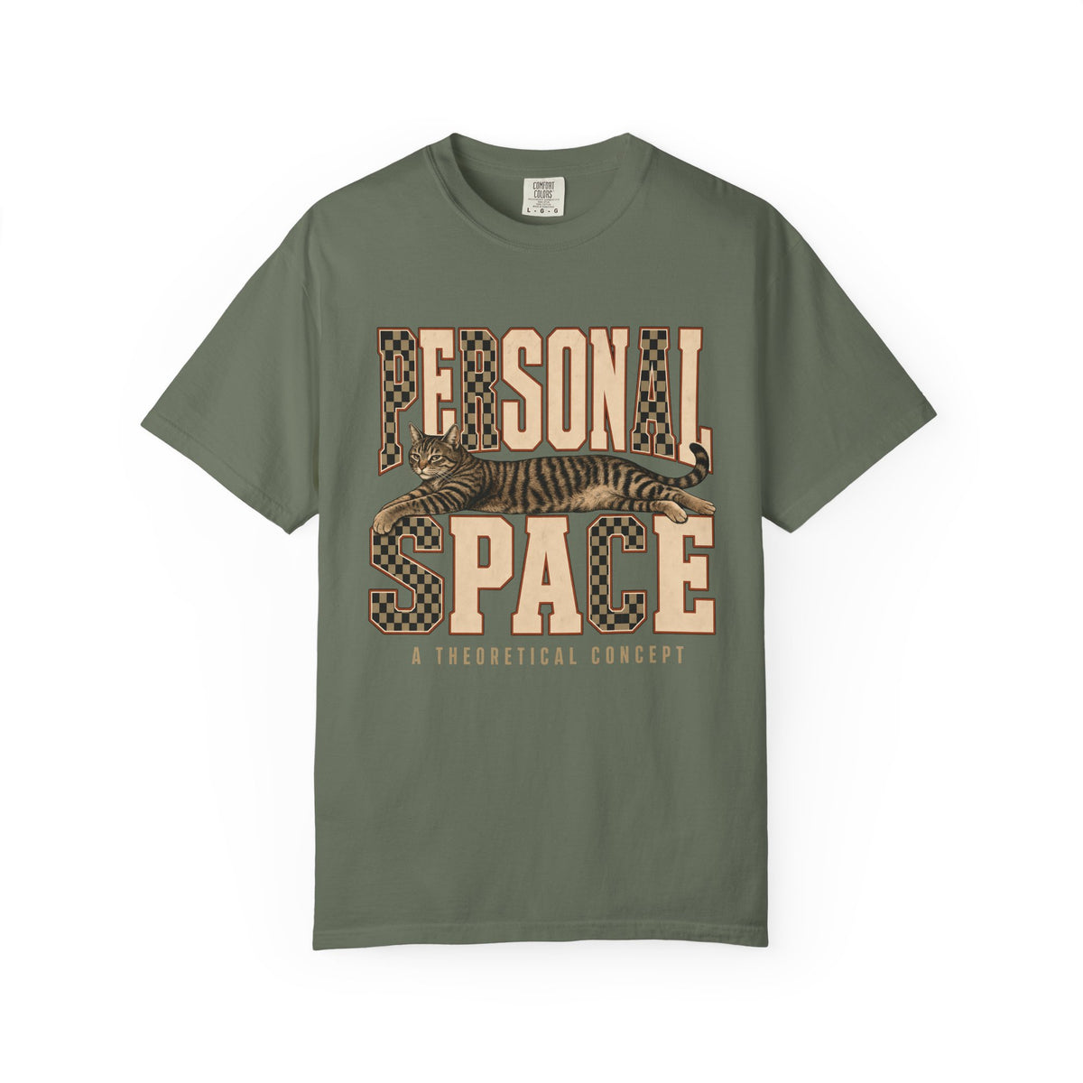 Personal Space Graphic Tee — Retro Cat Illustration