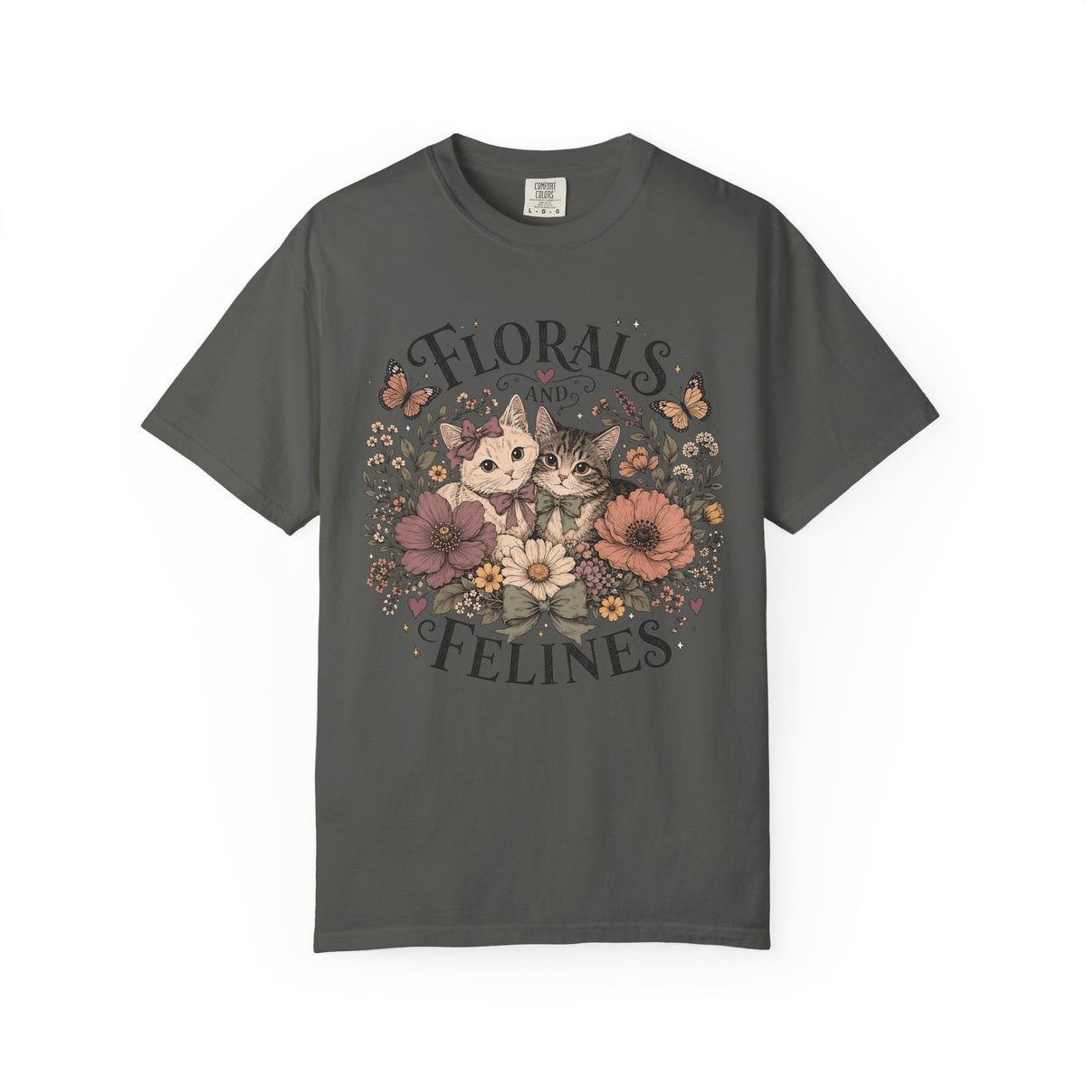Florals and Felines T-Shirt — Vintage Floral Cat Tee