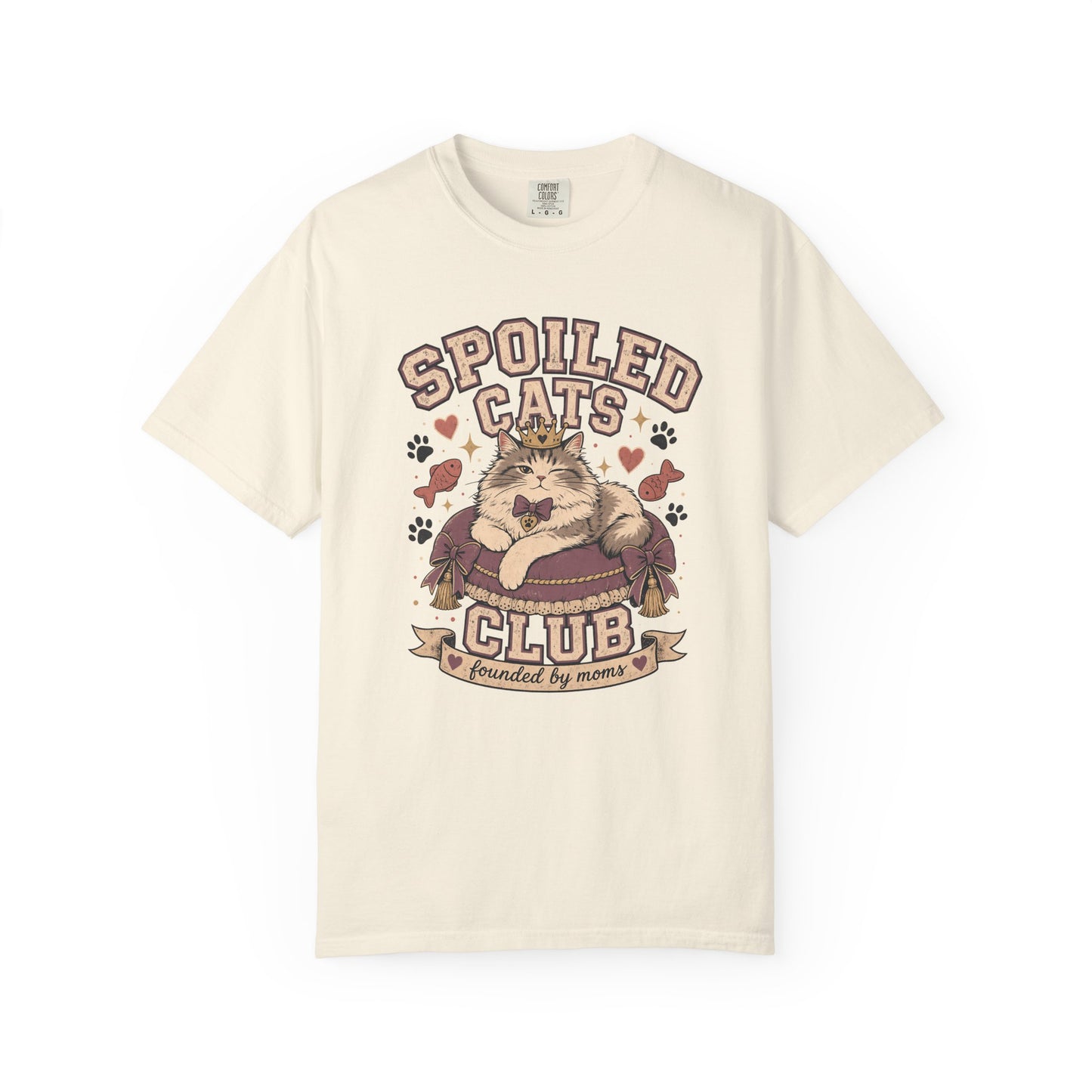 Spoiled Cats Club T-Shirt — "Founded by Moms" Vintage Cat Lover Tee