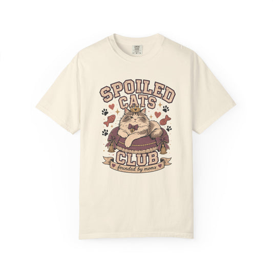 Spoiled Cats Club T-Shirt — "Founded by Moms" Vintage Cat Lover Tee